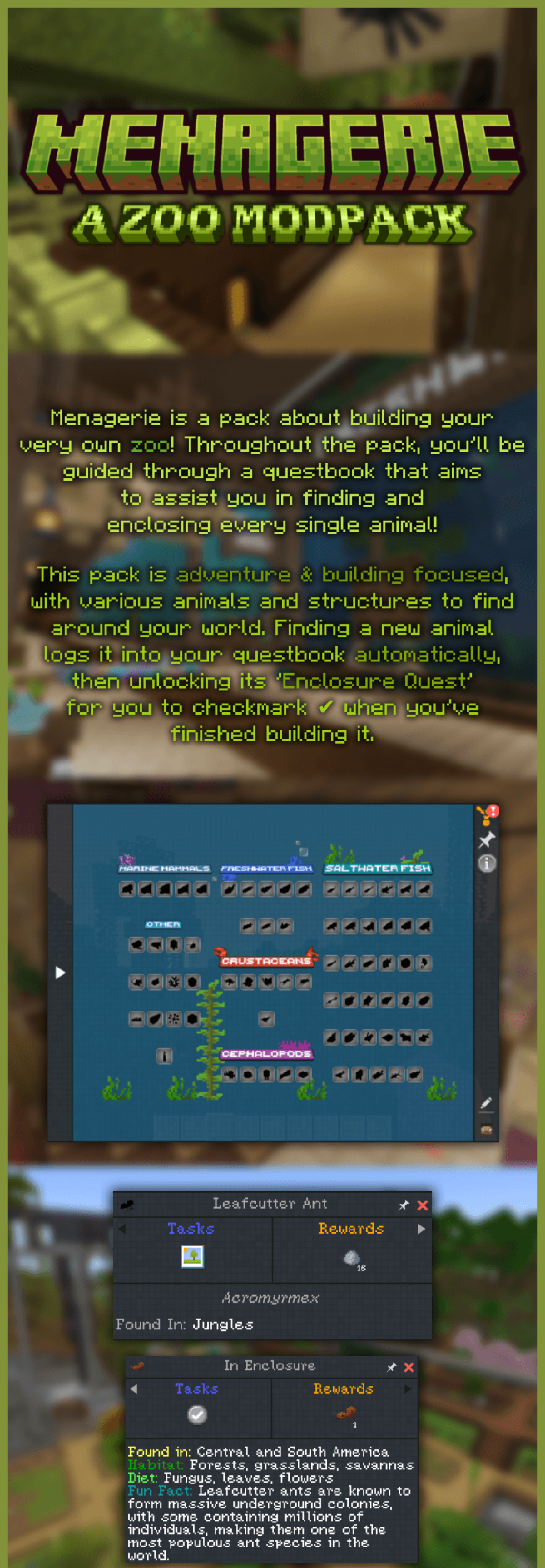 奇珍异兽——一个动物园整合包 - Menagerie - a zoo modpack 奇珍异兽——一个动物园整合包 - Menagerie - a zoo modpack